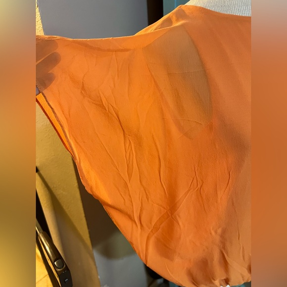 Alice + Olivia Orange Silk Blouse shirt Top Medium - Picture 2 of 8